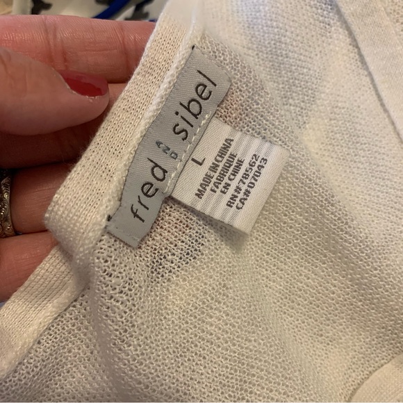 Fred and Sibelius Sheer Oversize White Long sleeve Shirt Sz L - Picture 5 of 5